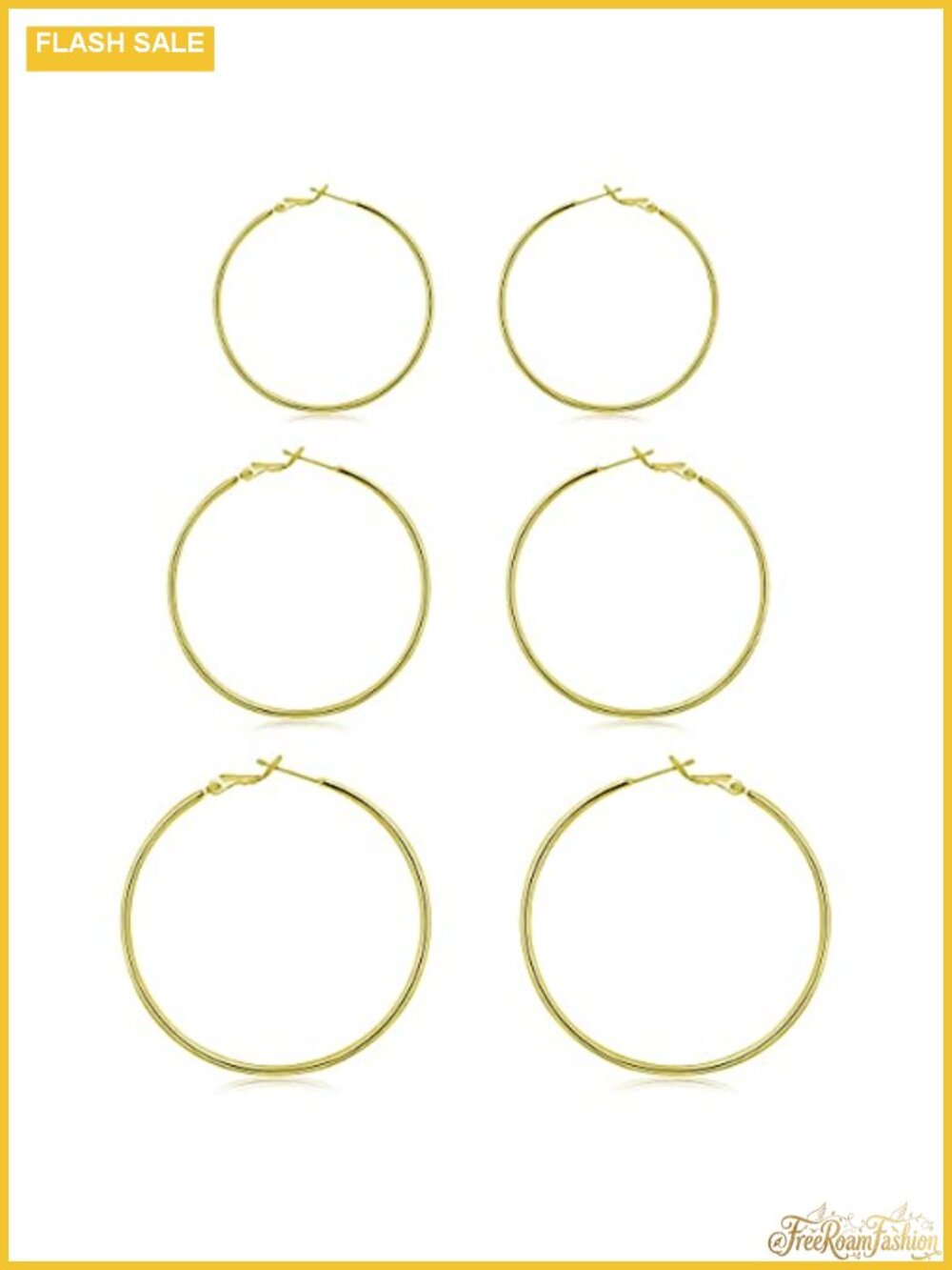 3 Pairs Sterling Silver Large Hoop Earrings Set for Women 40 50 60MM